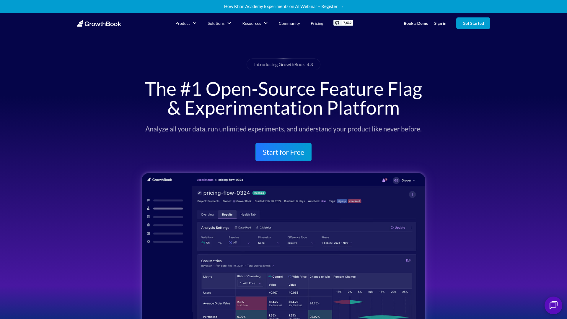 GrowthBook — Best Warehouse-Native for Data-Savvy Teams interface