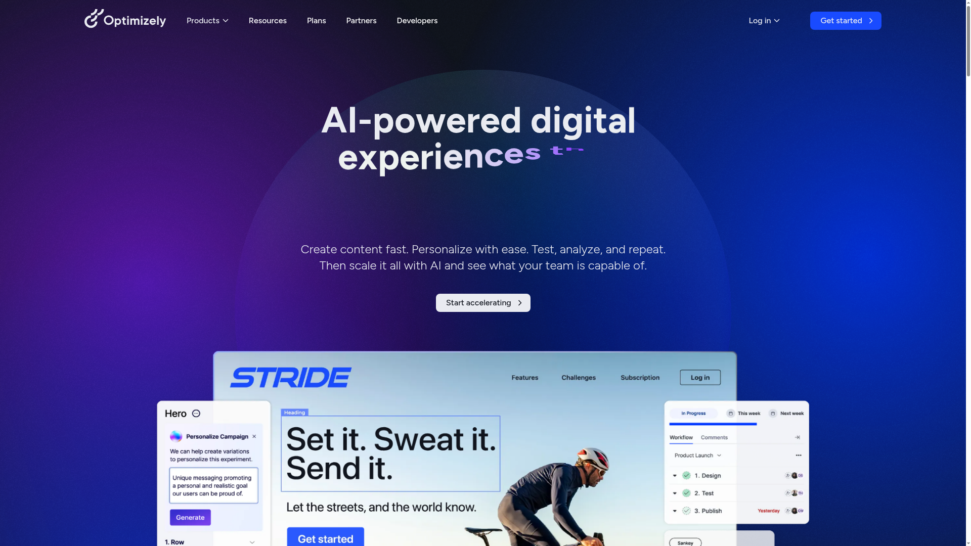 Optimizely — The Enterprise Standard interface