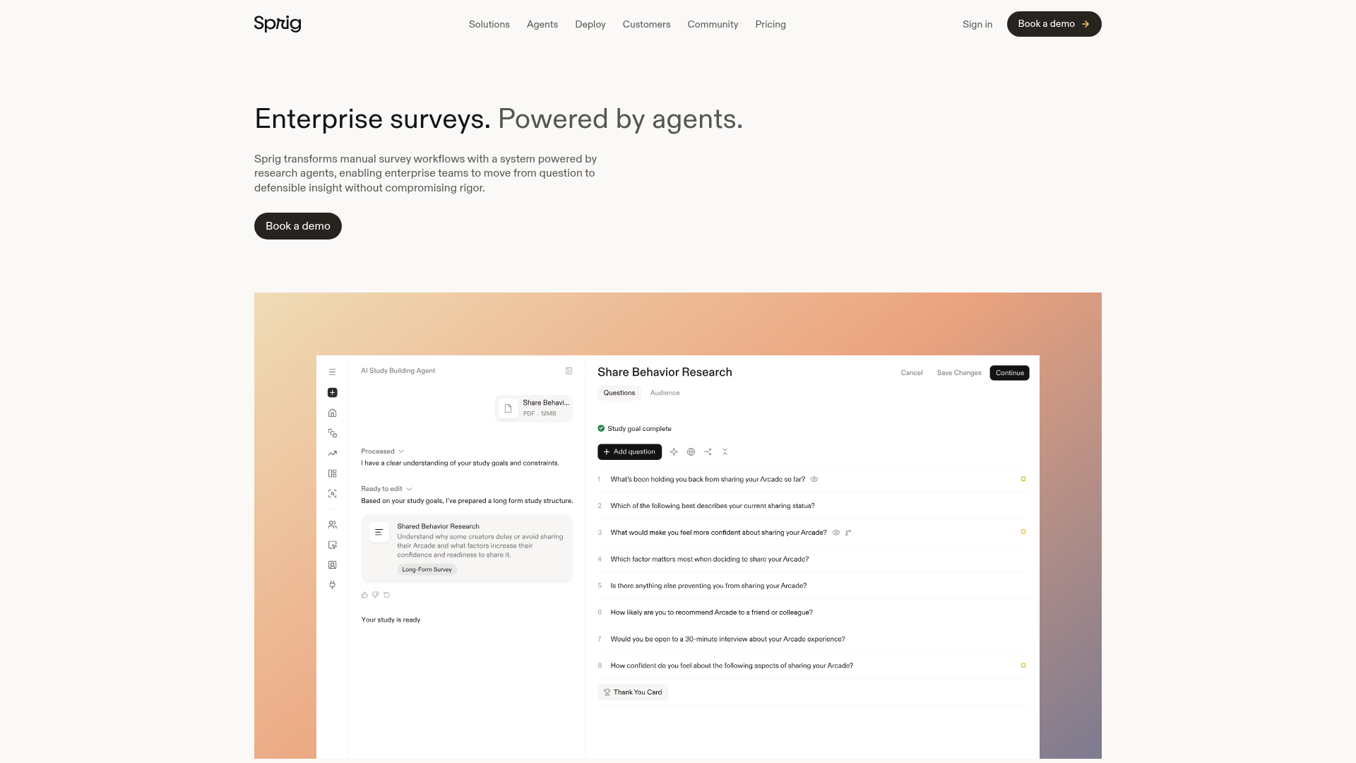 Sprig — Best for In-Product Feedback interface