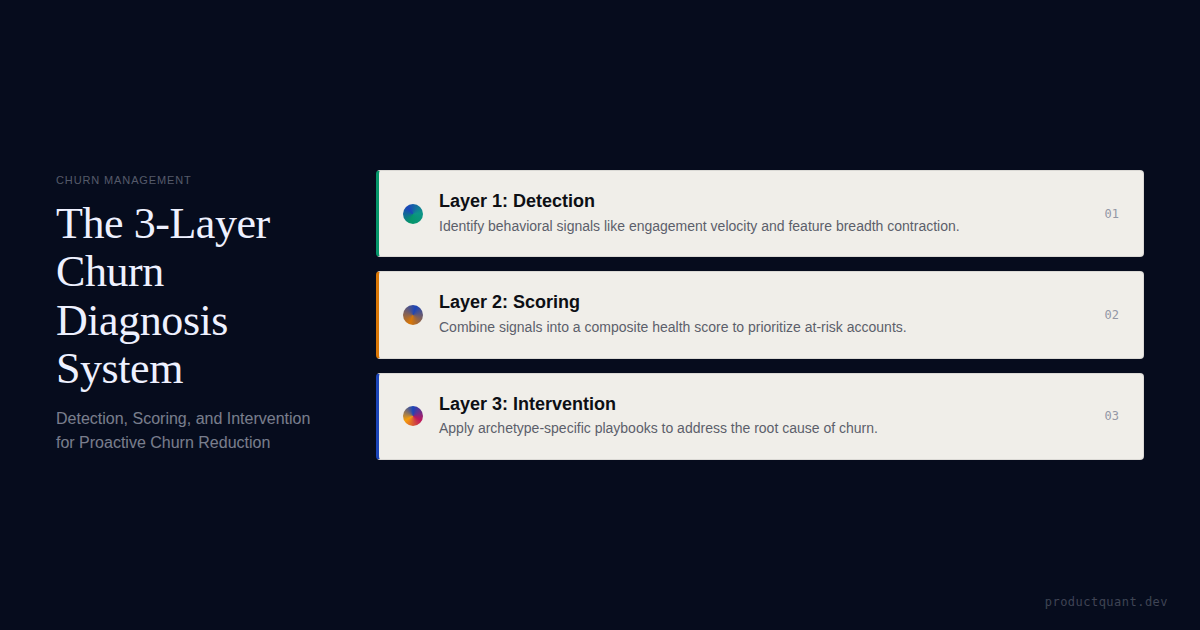 The 3-Layer Churn Diagnosis System: Detection, Scoring, and Intervention