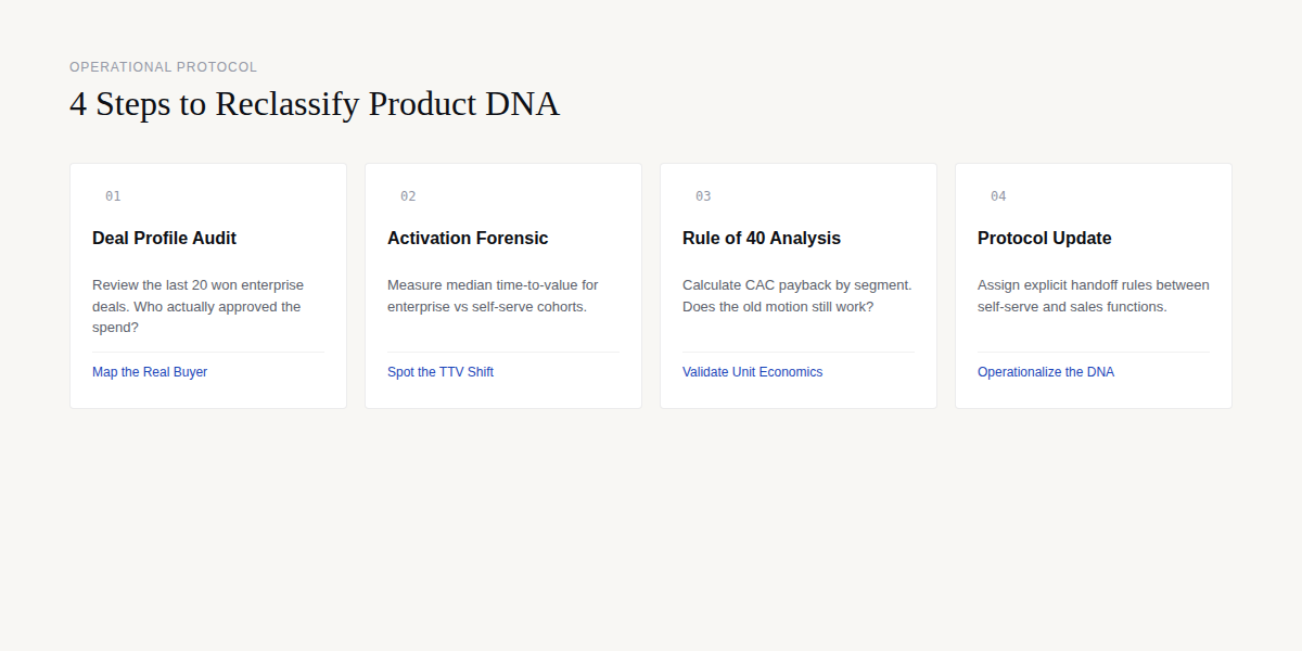 4 Steps to Reclassify Product DNA: Audit, Forensics, Unit Economics, and Protocol Update