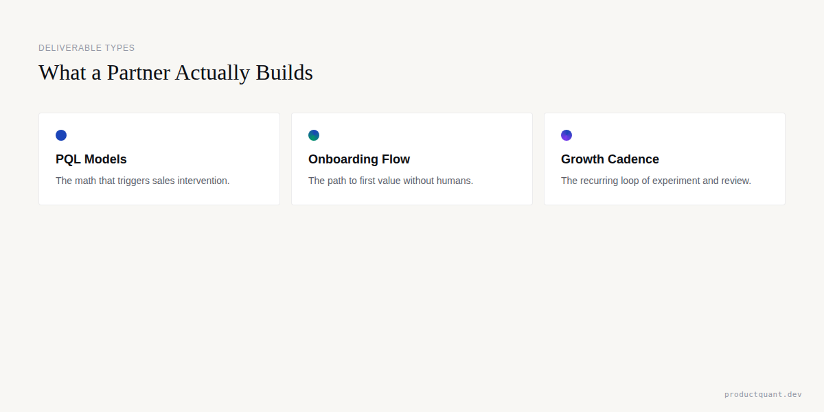 Deliverable Types: PQL Models, Onboarding Flow, Growth Cadence
