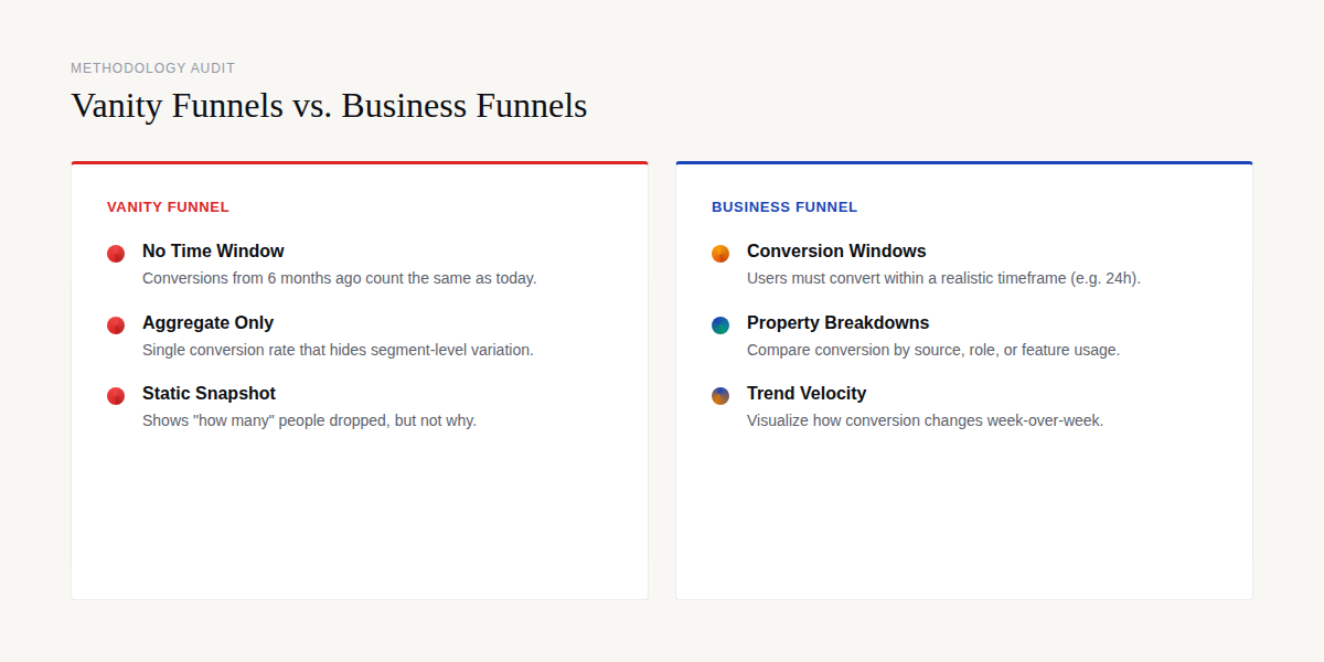 Vanity funnels vs business funnels comparison