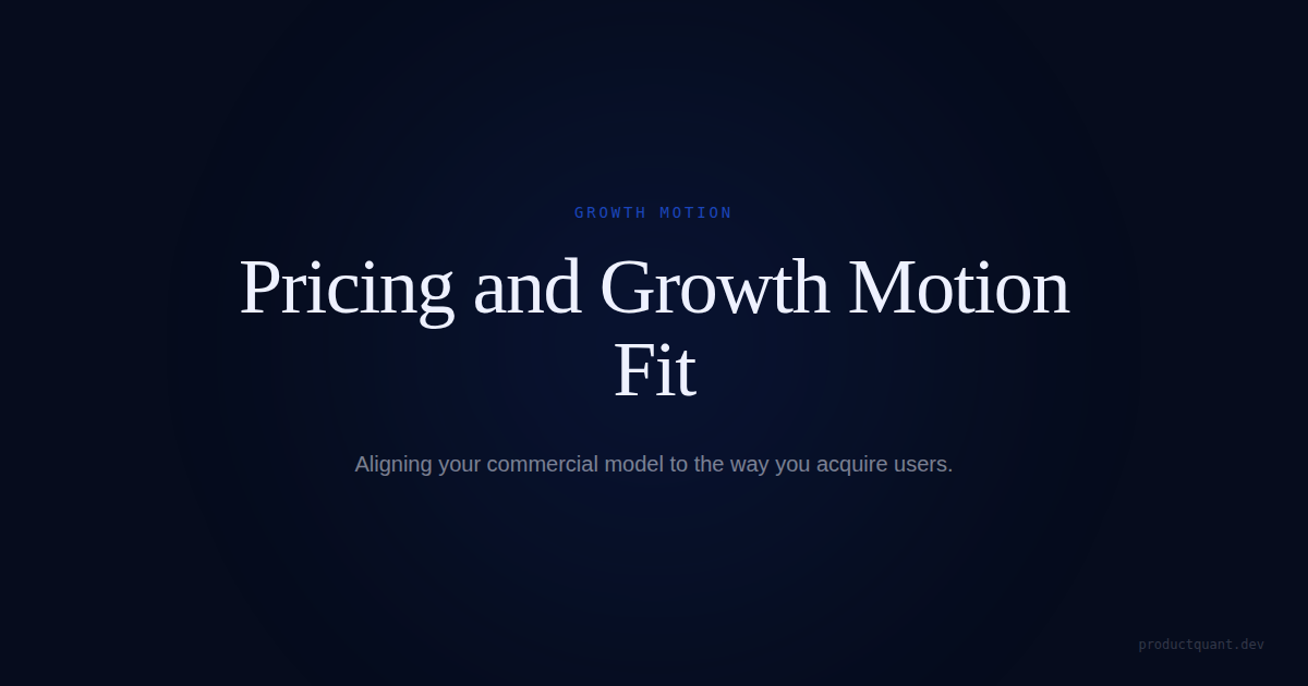 Your Pricing Model and Growth Motion Need to Fit