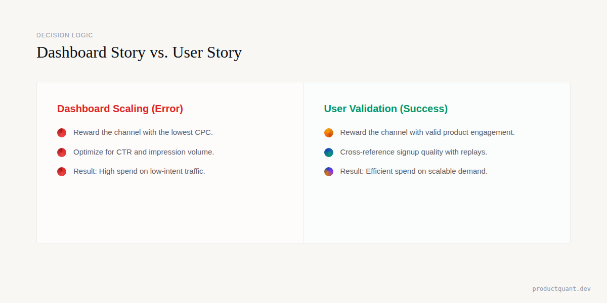 Decision Logic: Dashboard Story vs User Story