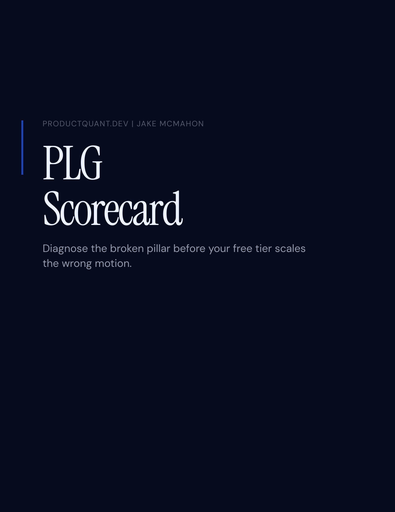 PLG Scorecard cover